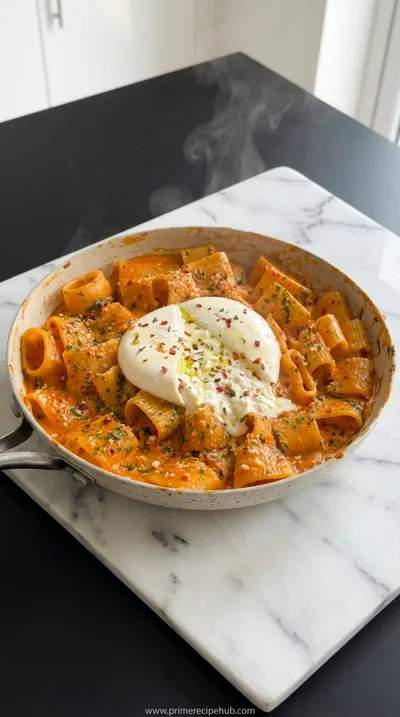 Spicy Burrata Rigatoni – Easy Pasta Recipe