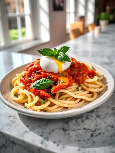 Spicy Burrata Rigatoni Recipe - ready to serve