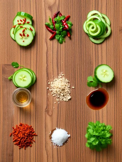 Spicy Cucumber Salad – Ready In 15 Minutes - ingredients preparation