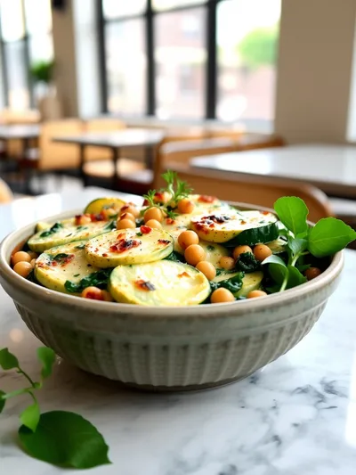 Spinach Zucchini Chickpea Bake - cooking process