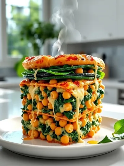 Spinach Zucchini Chickpea Bake