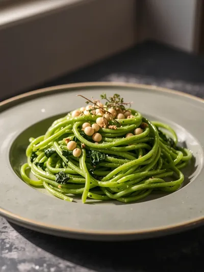 Spring Green Pasta - cooking process