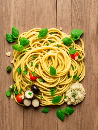 Spring Green Pasta - ingredients preparation