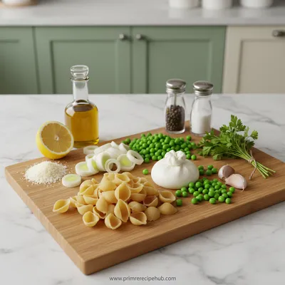 Spring Pasta With Leek And Pea Sauce And Fresh Burrata - cooking process