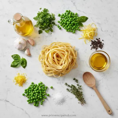 Spring Pea and Garden Herb Fettuccine - cooking process