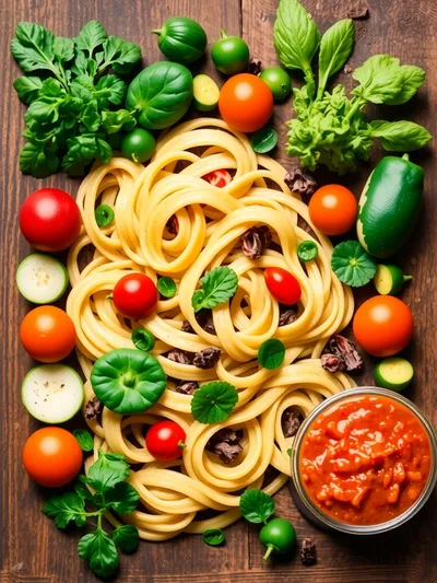 Spring Vegetable Pasta - ingredients preparation