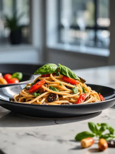 Spring Vegetable Pasta - ready to serve