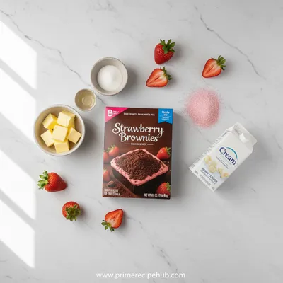 Strawberry Brownies with Creamy Frosting - cooking process