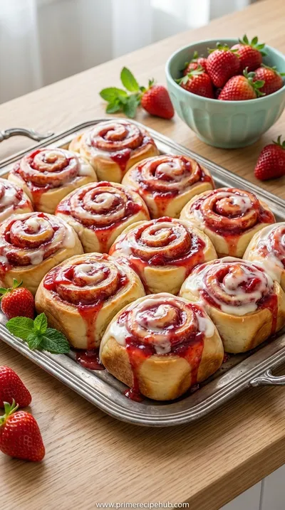 Strawberry Cheesecake Cinnabon Rolls