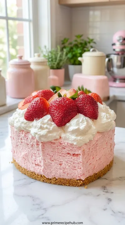 3-Ingredient No-Bake Strawberry Cloud Cake