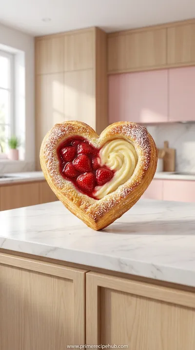 Strawberry Cream Cheese Heart Danishes Recipe