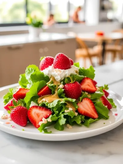 Strawberry Fluff Salad – Light & Refreshing - ready to serve