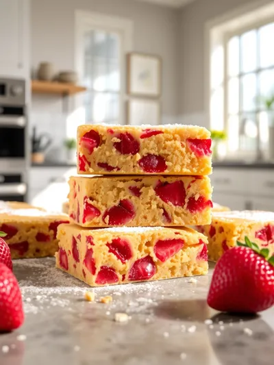Strawberry Lemon Blondies