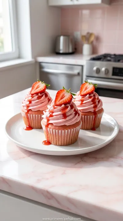 Strawberry Milkshake Cupcakes
