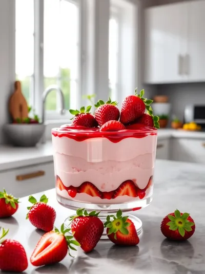 Easy Fresh Strawberry Mousse