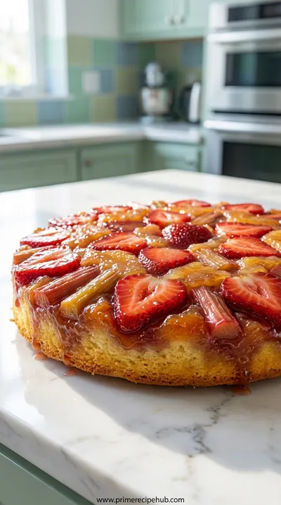 Strawberry Rhubarb Upside Down Cake