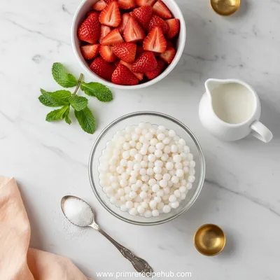 5-Ingredient Strawberry Sago - ingredients preparation
