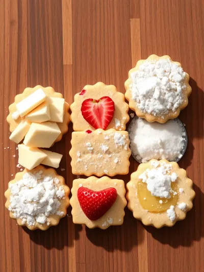 Strawberry Shortbread Cookies - ingredients preparation