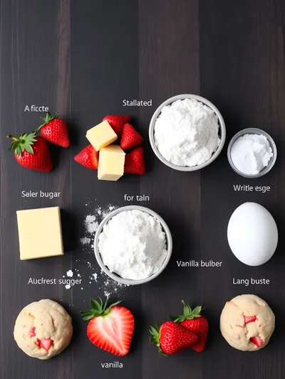 Strawberry Sugar Cookies with Sparkling Sugar - ingredients preparation