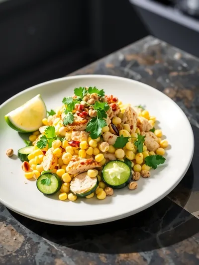 Street Corn Creamy Cucumber Chicken Salad - ready to serve