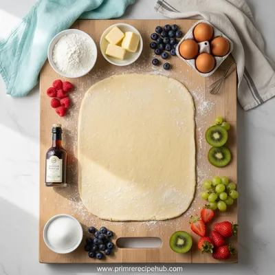 Sugar Cookie Flag Fruit Pizza - cooking process