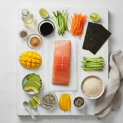 Teriyaki Salmon Sushi Bowl - cooking process