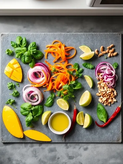 Thai Mango Salad - ingredients preparation