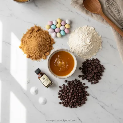 Thick Cadbury Mini Egg Cookies - ingredients preparation