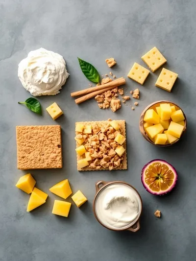 Tropical Bliss No-Bake Cheesecake - ingredients preparation