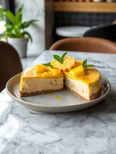 Tropical Bliss No-Bake Cheesecake - cooking process