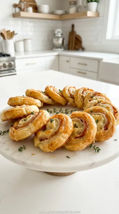 Turkey and Cheese Puff Pastry Pinwheels