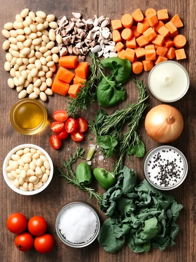 Tuscan White Bean Soup Recipe - ingredients preparation