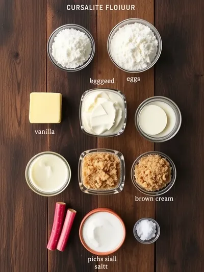 Vanilla Rhubarb Custard Bars – Easy Dessert Recipe - ingredients preparation