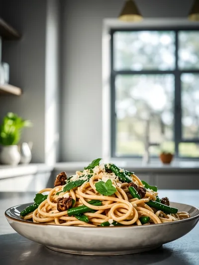 Vegan Pasta Primavera with Creamy Garlic Cashew Sauce