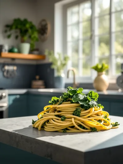 Vegan Pesto Pasta with Kale