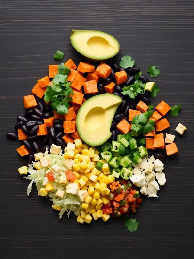 Vegan Sweet Potato Burrito Bowl – Easy Healthy Recipe - ingredients preparation