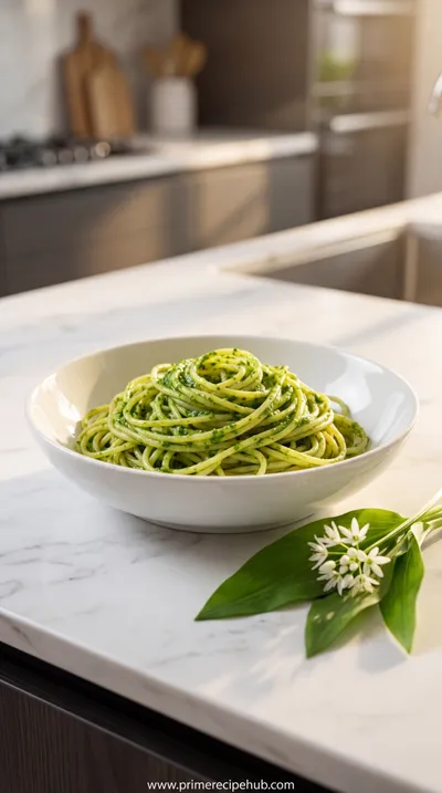 Vegan Wild Garlic Pesto Pasta