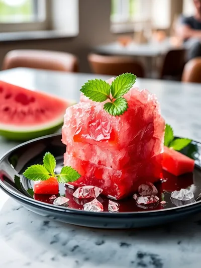Watermelon Shaved Ice Recipe - ready to serve
