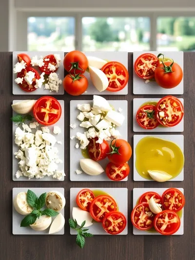 Whipped Feta with Roasted Tomatoes & Garlic - ingredients preparation