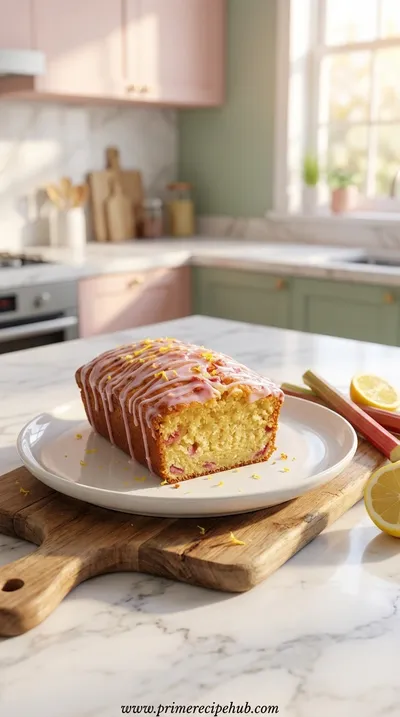 Zesty Lemon Rhubarb Loaf Cake