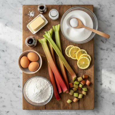 Zesty Lemon Rhubarb Loaf Cake - cooking process