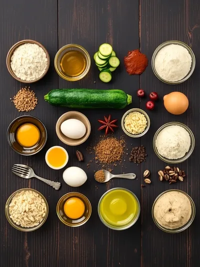 Healthy Zucchini Bread - ingredients preparation