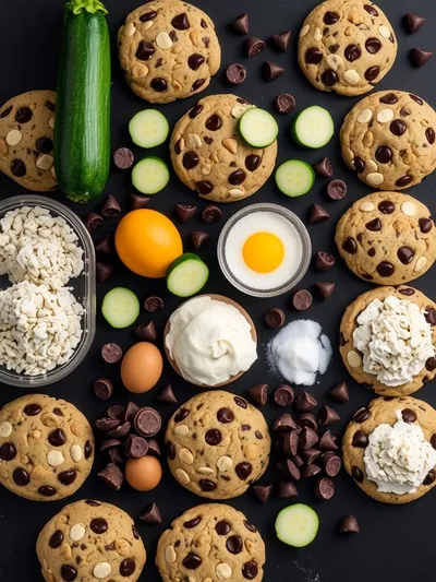 Zucchini Chocolate Chip Cookies - ingredients preparation