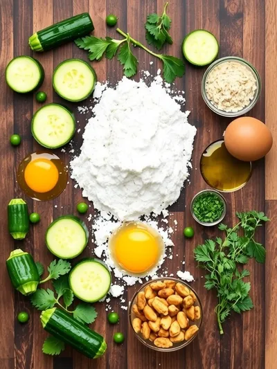 Crispy Zucchini Fritters Recipe - ingredients preparation